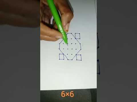 6×6dots simple pulli kolam||dharas house||#shorts