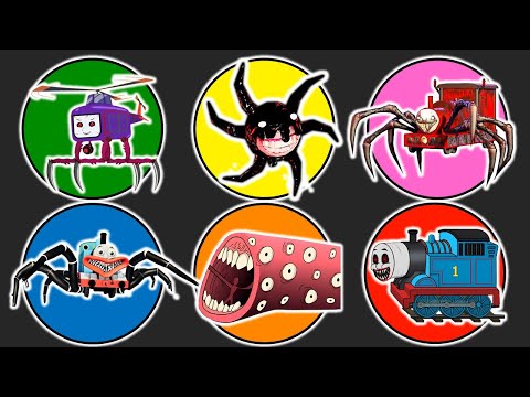 Spin Wheel Monster Helikopter,Screech Roblox,Choo Choo Charles,Thomas Eater,Train Eater,Thomas Exe