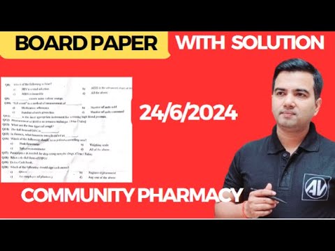 Community Pharmacy management board paper with solution (UPBTE)