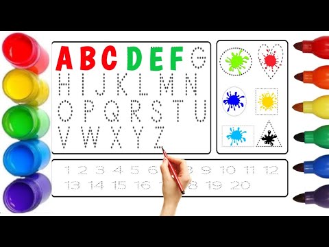 ABCD Writing Letter | Writing Capital with Small Alphabet | ABCD for Children’s,123 Number 2D Shapes