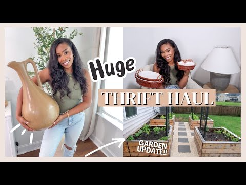 HUGE THRIFT HOME DECOR HAUL | EXCITING VEGETABLE GARDEN UPDATE // LoveLexyNicole