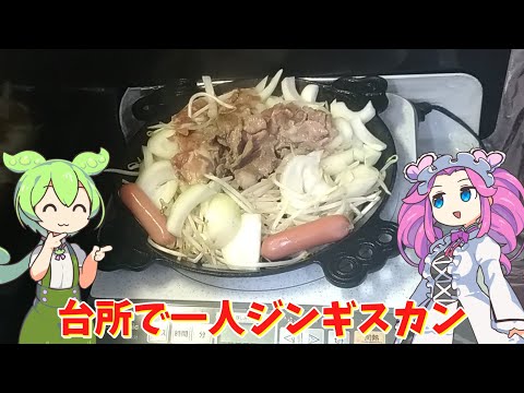 【換気扇の下で一人焼肉】台所で一人ジンギスカンをするのだ【ずんだもん実況】