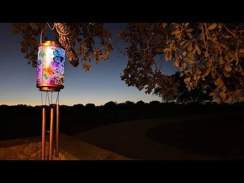 Lights Up at Night! Butterfly Solar Wind Chime Set