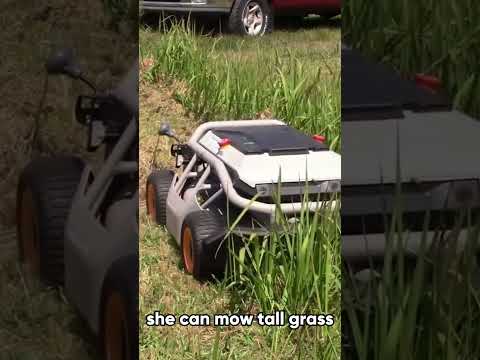 Tall grass is just like that. #mowing #electricmower #rccar #toys #gardenequipment