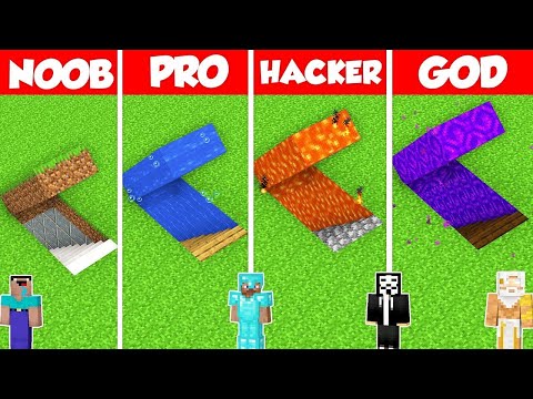 Secret Base Build Battle Challenge - Noob vs Pro vs Hacker vs God - Minecraft Animation