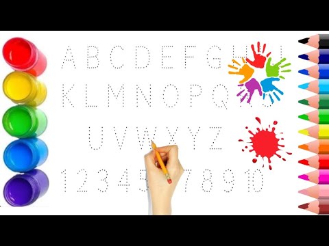 A to Z, Kids Rhymes, Collection For Writing Along Dotted Lines For Toddler, Alphabet, ABCD Song, 123