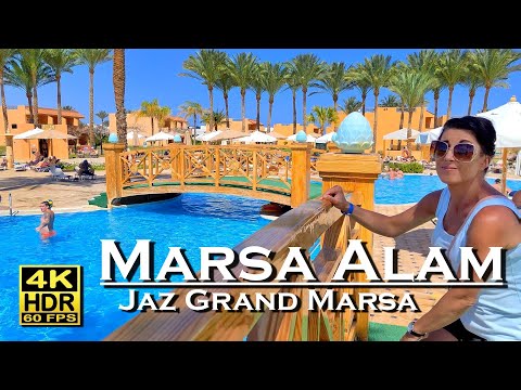 Marsa Alam Jaz Grand Marsa - Hotel, Bar, Restaurant, Food 4K 60fps HDR 💖 Walking Tour 👀 Egypt 🇪🇬