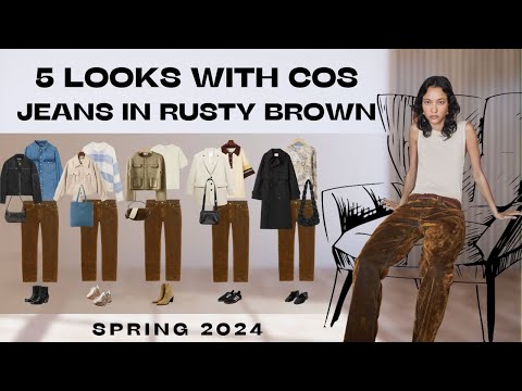 5 looks with COS jeans in rusty brown for Spring 2024