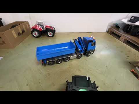 1/14 10x10 RC Hydraulic Full Dump Truck U-shaped Bucket Crane Dumper Car Model