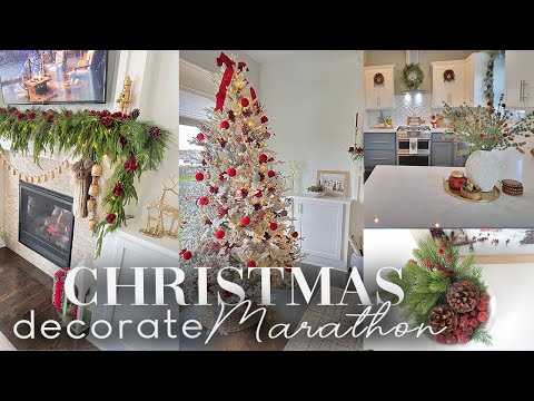 CHRISTMAS DECORATING MARATHON 2023 || OVER 1 HOUR OF CHRISTMAS DECOR || HOLIDAYS DECORATE WITH ME