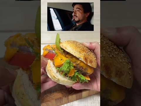 【アイアンマン】チーズバーガーの美味しい作り方🍔