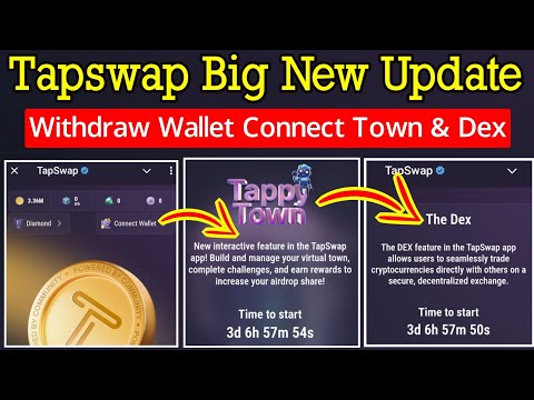 tapswap Town And Dex Update । tapswap wallet connect । tapswap new update । Tapswap Ton Wallet Setup