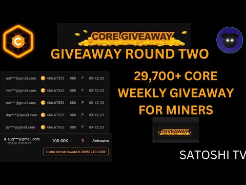 HUGE CORE GIVEAWAYS 🤩 | BE ONE OF THE MINERS TO SHARE 29700+ CORE WEEKLY IN RANDOM POLLS.