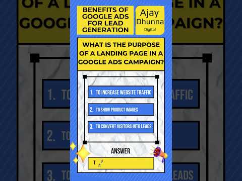 What is the Purpose of a Landing Page in a Google Ads Campaign? - VIDEO QUIZ | Ajay Dhunna