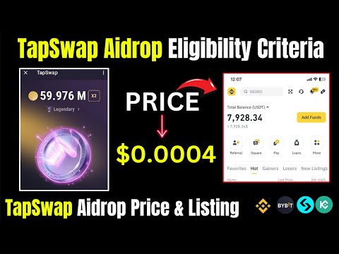 TapSwap Aidrop Eligibility Criteria | TapSwap Aidrop Price & Listing | TapSwap Aidrop Withdraw |