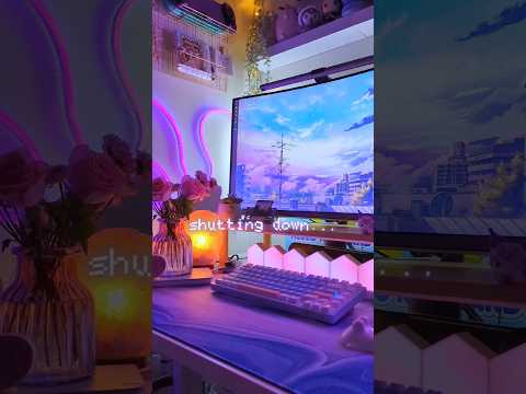 🌙✨💜 #aesthetic #gamingsetup #girlgamer #cozygamer #gamergirlsetup