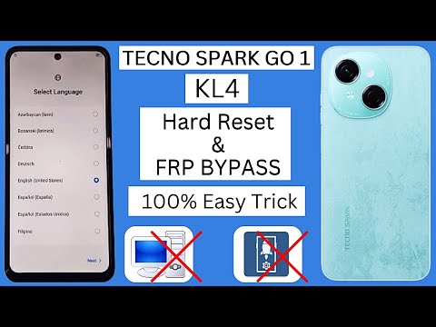 Tecno Spark Go 1 Hard Reset & Frp Bypass Without PC | Tecno Kl4 Frp Unlock | Google Account Bypass