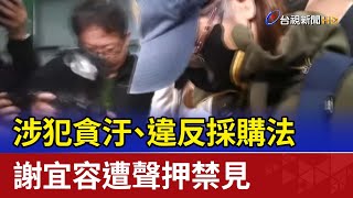 涉犯貪汙、違反採購法 謝宜容遭聲押禁見