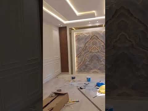 Living Room Wall Design 🔥, Interior Home Decor #shorts #trending #youtubeshorts