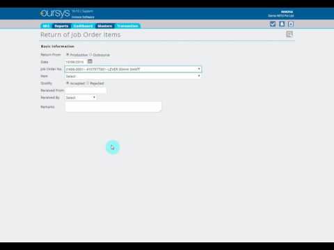 How to Create Return of Job Order Items