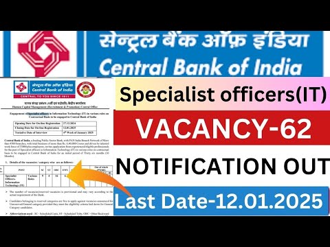 🔴 Central Bank of India SO Recruitment 2024 | 253 Specialist Officer Posts | Apply Online Now! 🚀