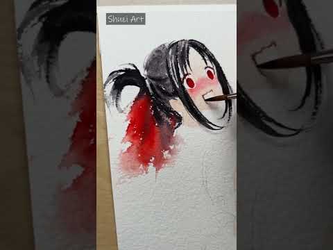 Anime Watercolor Painting | Kaguya Sama Love is War | #shorts