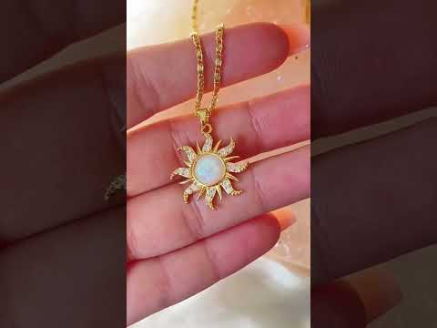 Shine Bright Like the Sun with Our Opal Sun Necklace