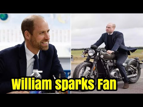 Prince William sparks fan frenzy as he rides a motorbike during latest royal outing