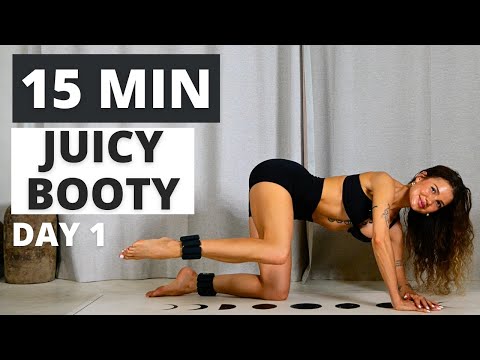 DAY 1/7 15 Min JUICY BOOTY Power Pilates Workout| No Repeat| No Equipment