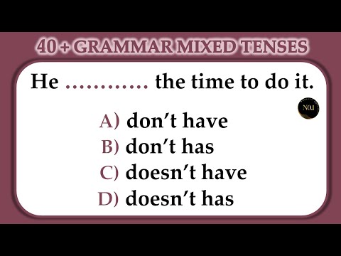 40 + Grammar Tenses Quiz | English Tense Practice Test | English Grammar Quiz | No.1 Quality English