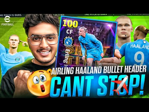 NEW HAALAND 105 BULLET HEADER 105 🤯🔥CANT STOP HIS HEADER GOALS #efootball #showtime