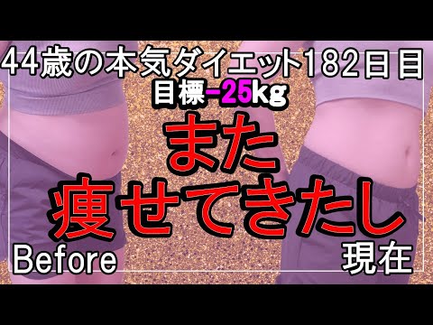 【ダイエット Vlog】痩せてきたし_アラフォー44歳ぽっちゃり女のダイエット中の1日の食事記録182日目☆毎日体重公開