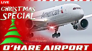 🔴LIVE WET & MISTY CHRISTMAS NIGHT AIRPORT ACTION at CHICAGO O'HARE | AVGEEK ORD PLANE SPOTTING