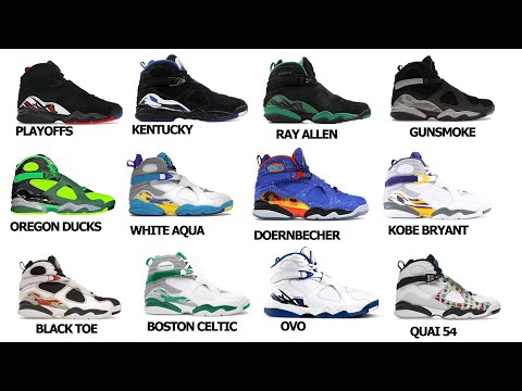 EVERY PAIR OF AIR JORDAN 8s WITH NAMES