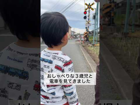 電車大好き３歳児と踏切を通る電車を見てきた #shorts #3歳