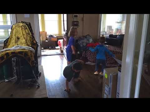 Ellery, Edison, and Jack dancing in the living room