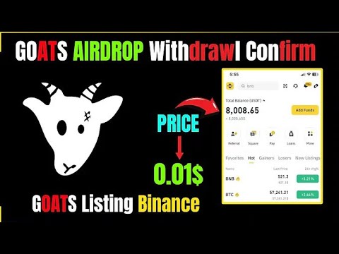 Goats Airdrop listing price confirmed ||HAMSTER KOMBAT AIRDROP TOKEN DISTRIBUTION & PRICE.😱