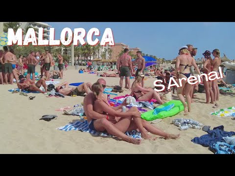 Beach walk | Mallorca MAJORCA | Playa S'Arenal  JULY 2022 4K 🏖️🇪🇸