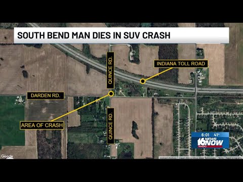 South Bend man dies after SUV hits tree, catches on fire