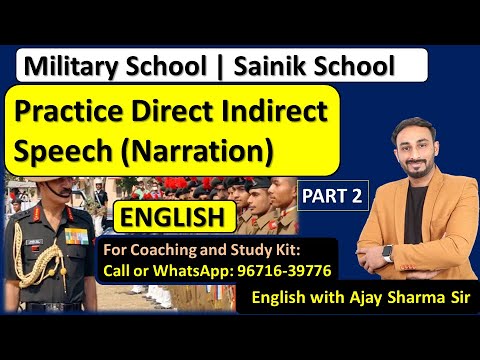 Direct Indirect Speech Narration 2 | Military School | Sainik School Best YouTube Channel Teacher