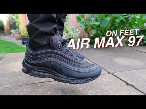 Nike Air Max 97 "Triple Black" On Feet!