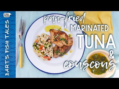 Marinated TUNA & Pearl Couscous Salad | Bart van Olphen