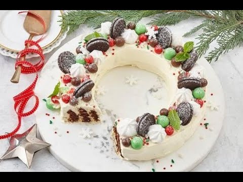 Quick & easy no-bake chocolate ripple Christmas wreath recipe!