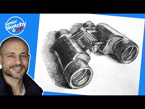 Drawing Binoculars with Pencil - Live Drawing Exercise