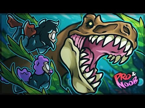 UNDERWATER DINOSAUR HELL - Grounded VS Pro and Noob! (Gameplay Walkthrough & Funny Moments)