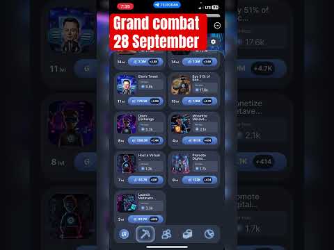 Grand combat today combo card | 28 September grand combat combo card