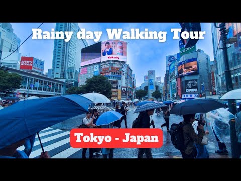 Tokyo Rainy Day Walking Tour - 4K with Captions | Japan | Drifter Trails