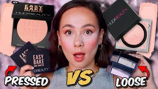 HUDA BEAUTY EASY BAKE PRESSED POWDER VS LOOSE SETTING POWDER