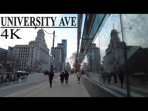 University Ave | 4K Walk Downtown Toronto (April 5 2022)