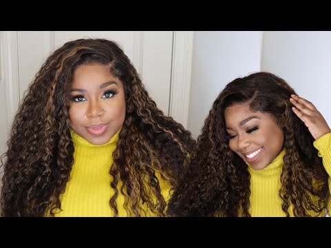 The Perfect Pre-colored Blonde Highlight Curly Wig| GLUELESS CLOSURE| Quick Install | LuvMe Hair